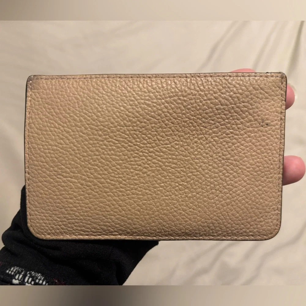 👝Tory Burch Tan Leather Card Wallet with Zip - Picture 2 of 2